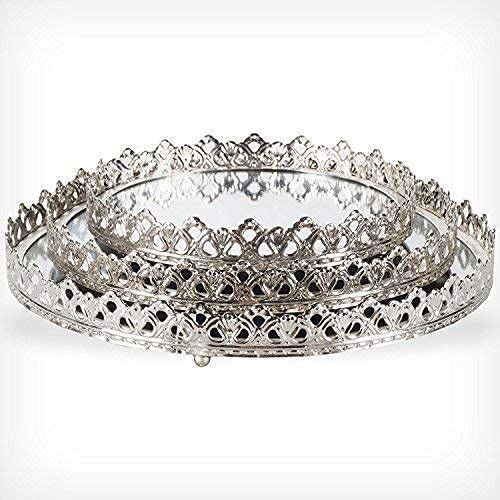 3er Set Spiegeltabletts Metall Eva Ø 20-26 - 29 cm Silber 3er-set Eva Spiegeltablett Silber, 3er-set