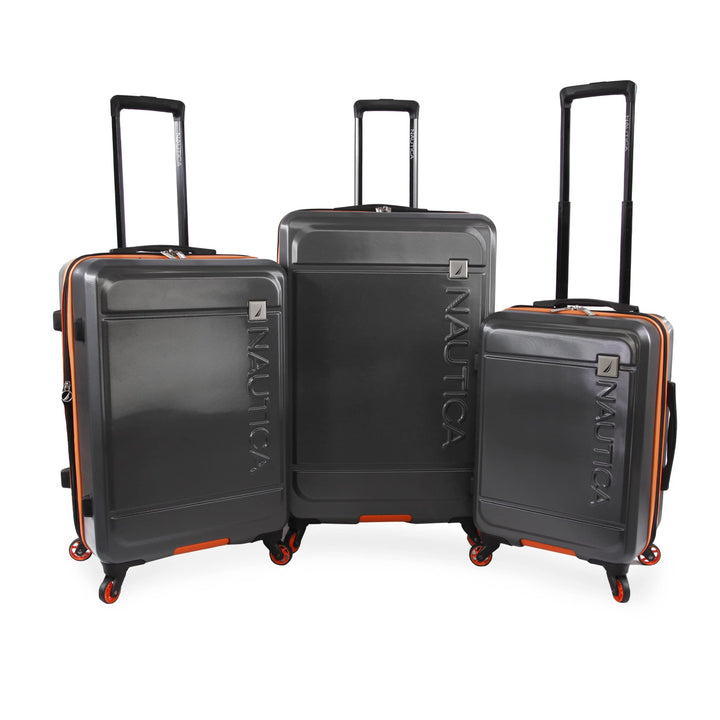 Nautica Roadie Hartschalengepäck-Set, 3-teilig Grau / Orange, Grau / Orange