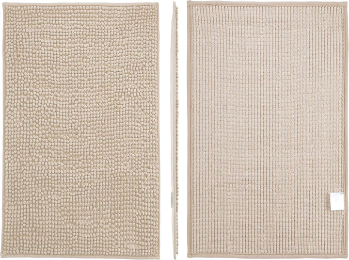 Brandsseller Moderne Chenille Badmatte Duschmatte Badeteppich im Shaggy Style (50x80 cm, Beige) 50x8