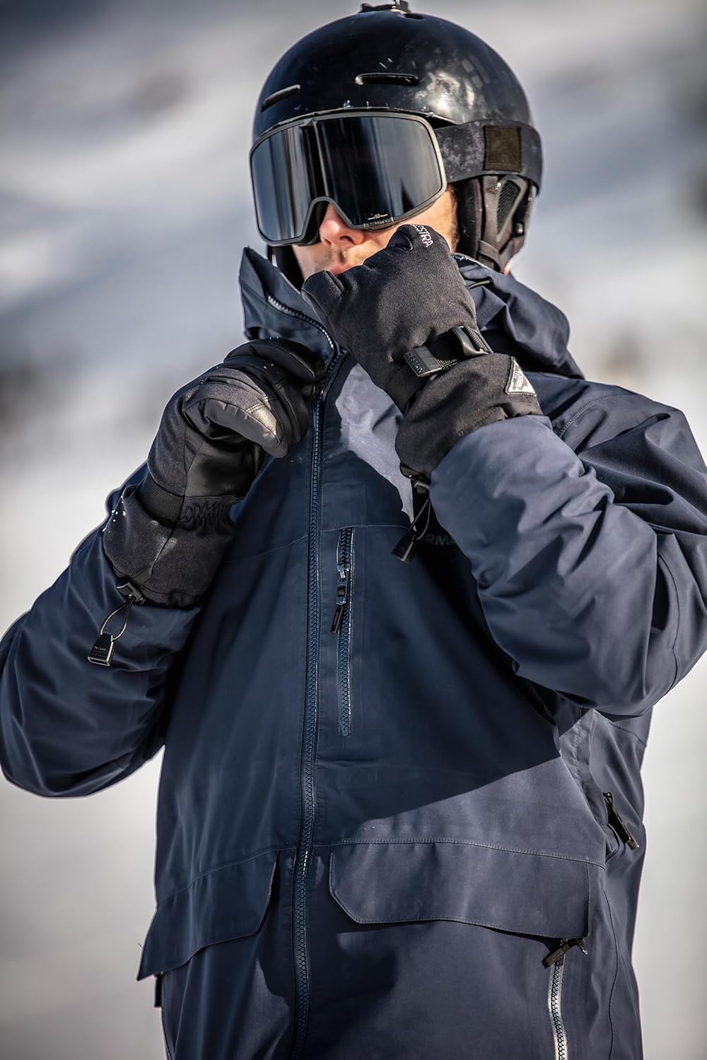 Hestra Unisex Powder Gauntlet Glove, Leather Windproof Insulated Glove for Alpine Ski, Everyday Wint