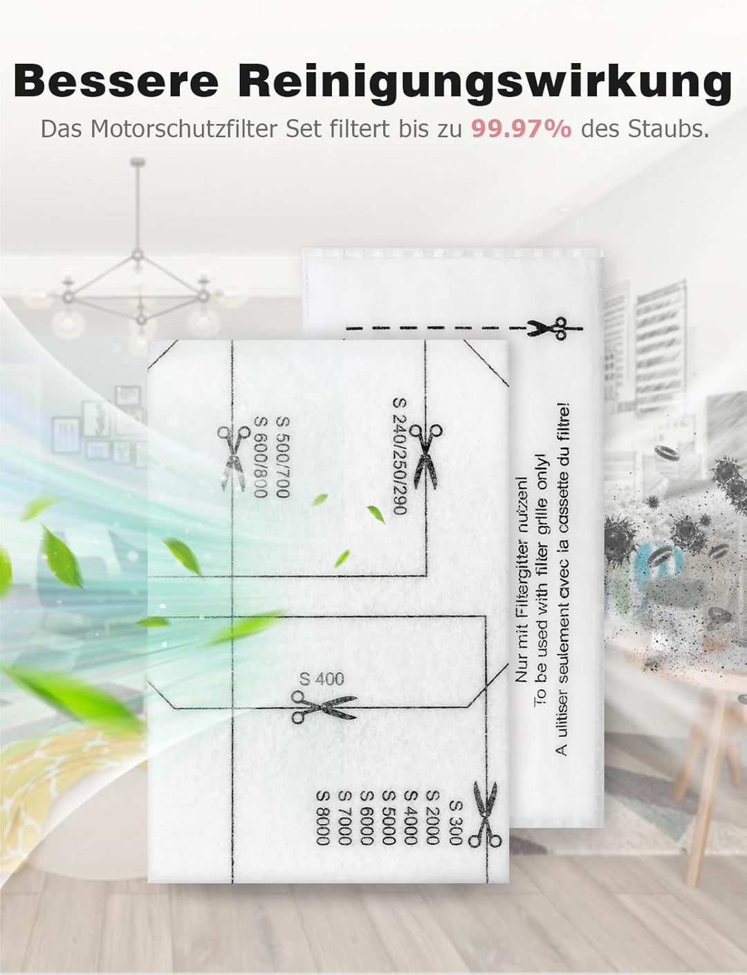 16pcs Staubsauger Filter für Miele, 8 Stück Motorschutzfilter und 8 Stück Staubsaugerfilter kompatib