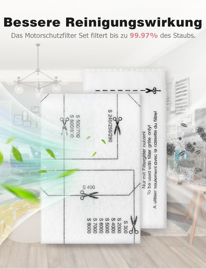 16pcs Staubsauger Filter für Miele, 8 Stück Motorschutzfilter und 8 Stück Staubsaugerfilter kompatib