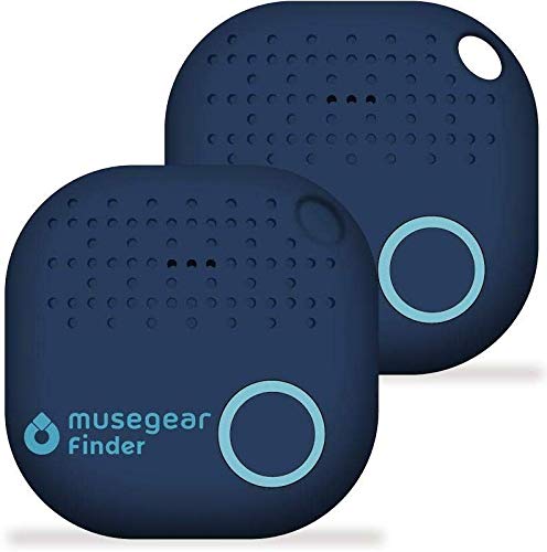 musegear Schlüsselfinder mit Bluetooth App aus Deutschland I Maximaler Datenschutz I dunkelblau 2er