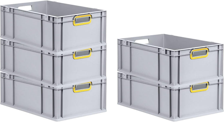 PROREGAL Eurobox NextGen Color | HxBxT 22x40x60cm | 44 Liter | Griffe gelb offen | Verstärkter Boden