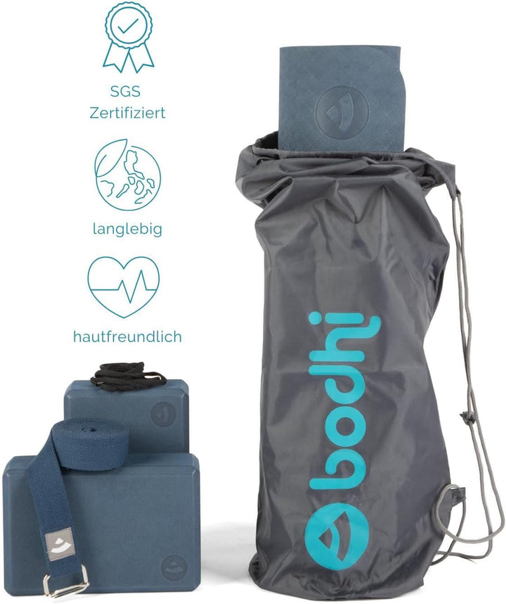 Bodhi Yoga Starter-Set Komplett | Set bestehend aus: 1 Yogamatte aus TPE, 2 Yoga-Bricks aus Eva (Moo