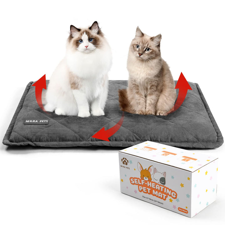 Mora Pets Selbstheizende Decke Katzen, Wärmedecke für Katzen Heizdecke Hunde Ultrawarme, Selbstwärme