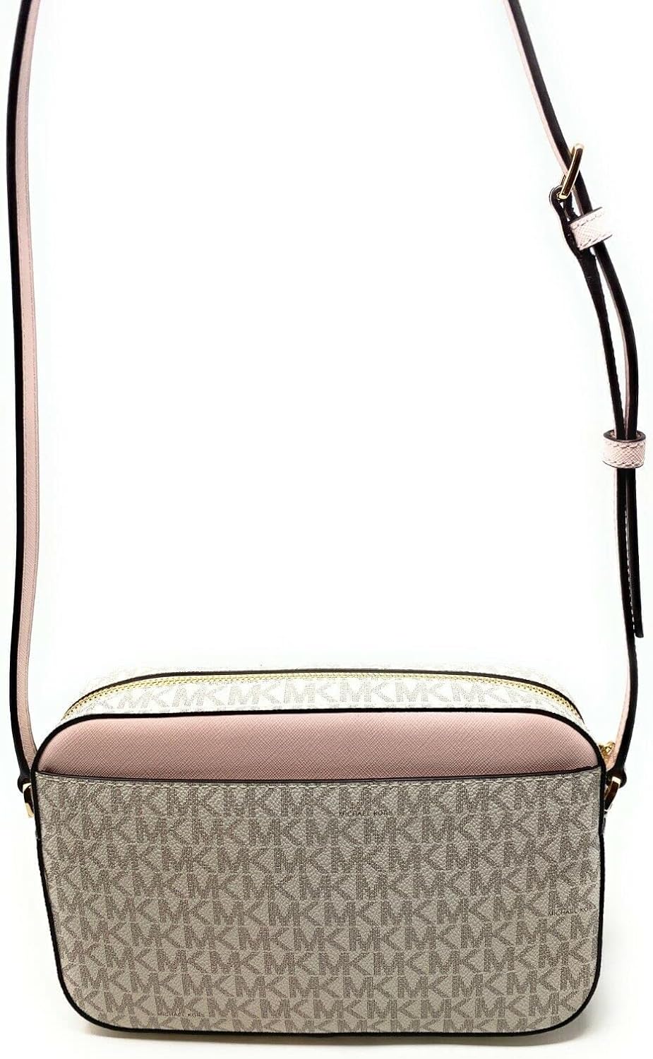 Michael Kors Jet Set East West Chain Crossbody Vanilla MK Powder Blush Pink Bundled with Michael Kor