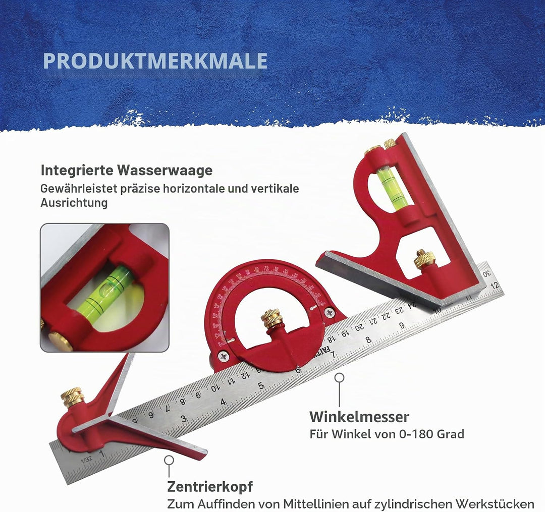 Faithfull - Kombination Square Set 300mm (12 Zoll) - FAICS300SET, Multi 1 Multi, 1 Multi