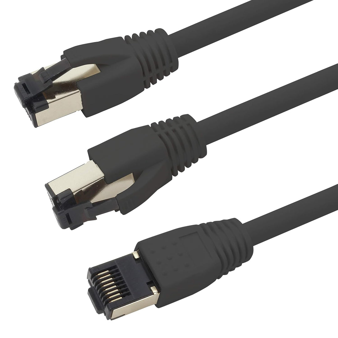 7,5m Cat 8 Netzwerkkabel CAT8 Kabel Schwarz - 10 Stück Cat.8 Lan 2000 Mhz 40 Gbit s 40GBase-T Poe+ P