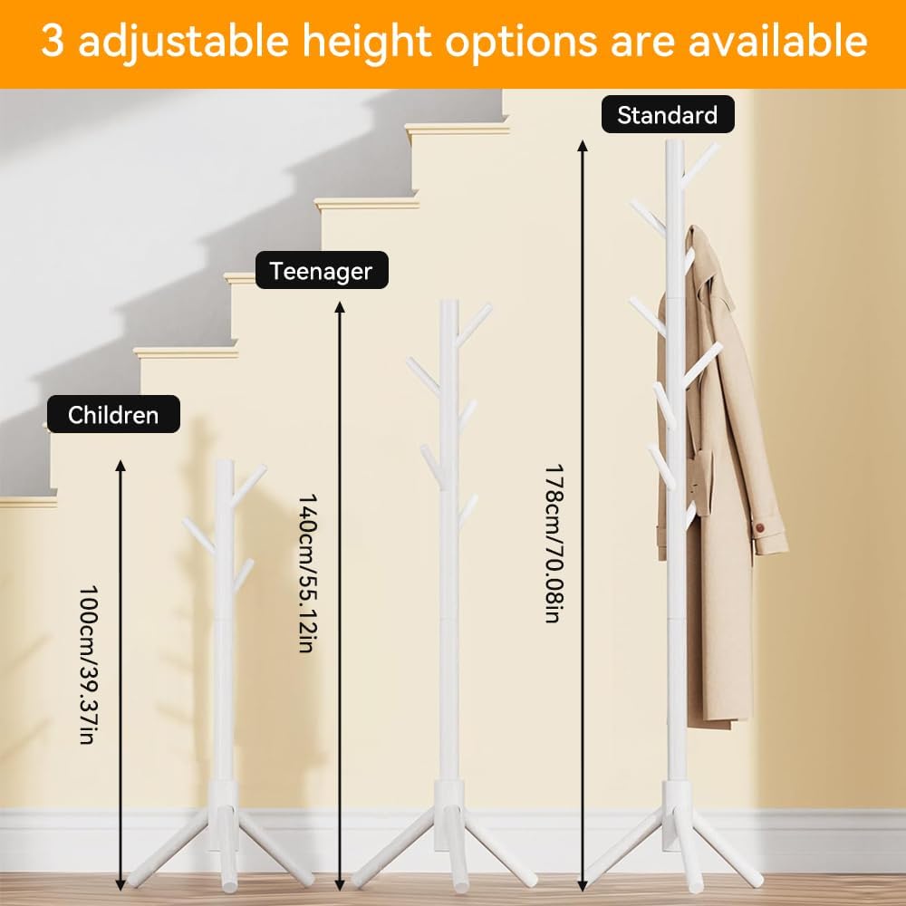 Kleiderständer Stehend Weiss holz Stehender Garderobenständer Clothes Rack Massivholz Jackenständer