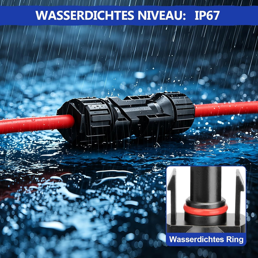 Solar Crimpzange Werkzeug Set für 2.5/4/6mm² PV Kabel,10 Paar Kabelstecker, 10 Paar Männlich/Weiblic