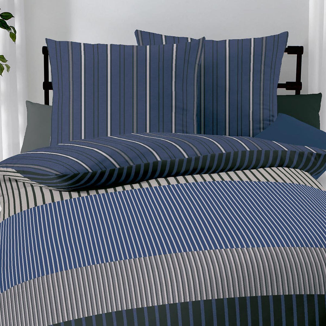Kaeppel Mako-Satin Bettwäsche Skyline blau 135x200 cm + 80x80 cm, 135x200 cm + 80x80 cm