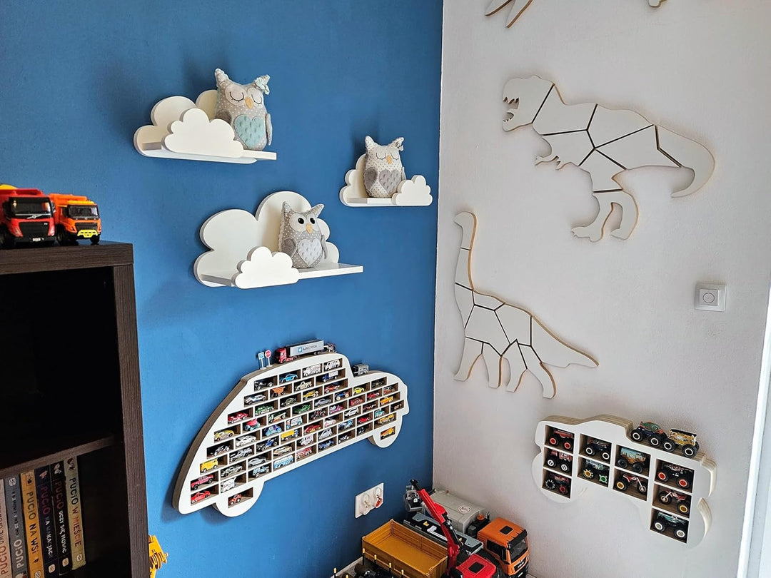 Wolkenregale für Kinderzimmer Set Fantasy EKSTRA – 3er Set Regale aus MDF – komplett weiss – Premium