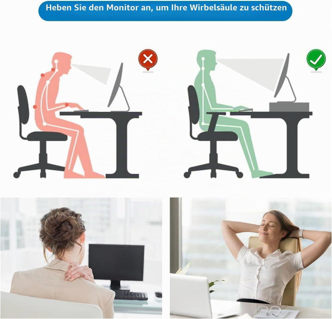 Computer-Monitorständer, Schreibtisch-Organizer mit Schublade, Schreibtischzubehör &amp; Desktop-Aufbewa