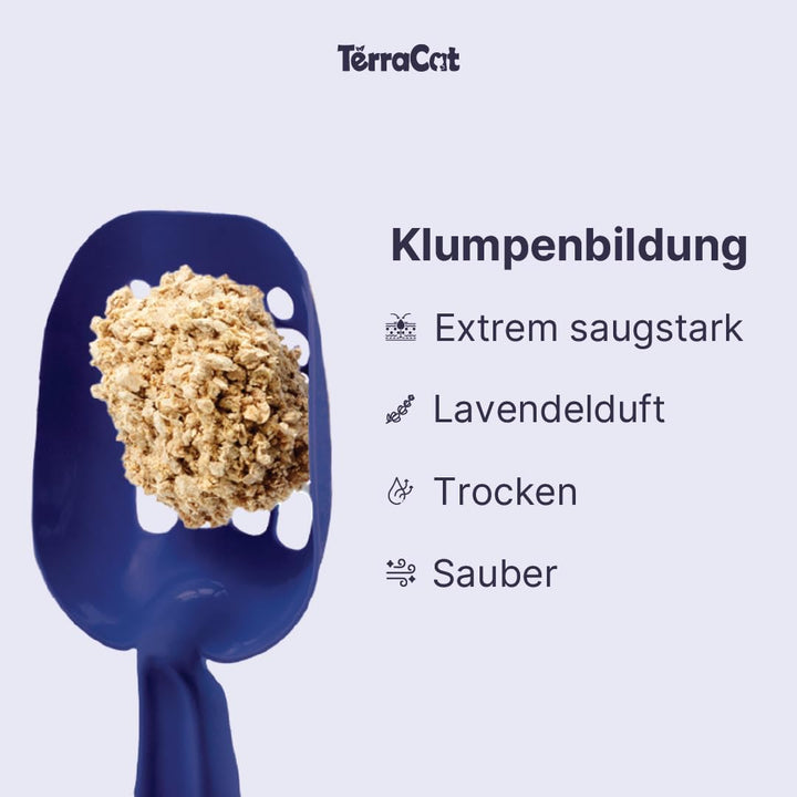 TerraCat Katzenstreu, 12.5L - 10Kg Cat Litter, 100% Griechischer Bentonit Katzenstreu Klumpstreu, Ho