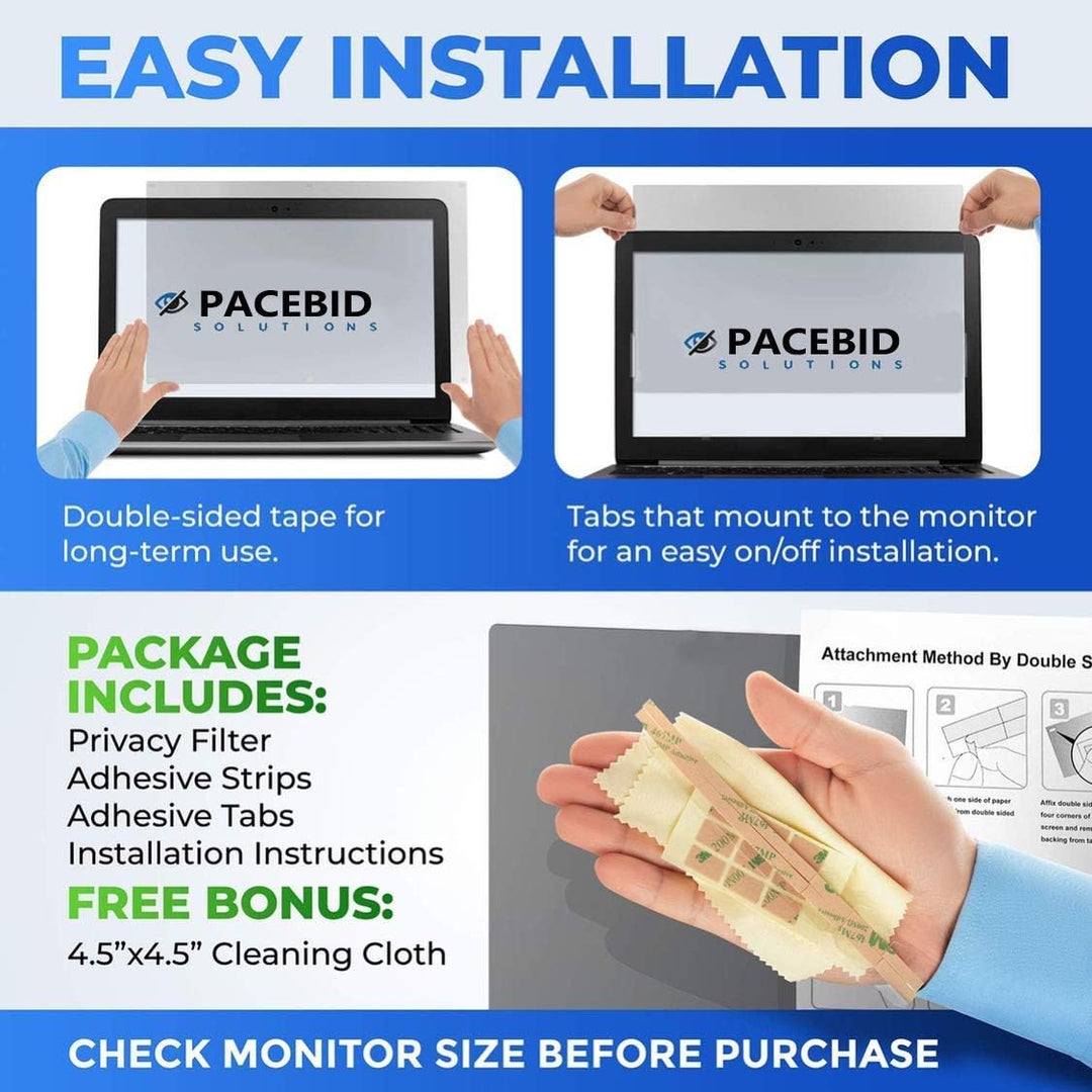 PaceBid 11,6 Zoll 16:9 Privacy Filter Datenschutzfilter Folie Privacy Screen Filter, Anti-Spionage L
