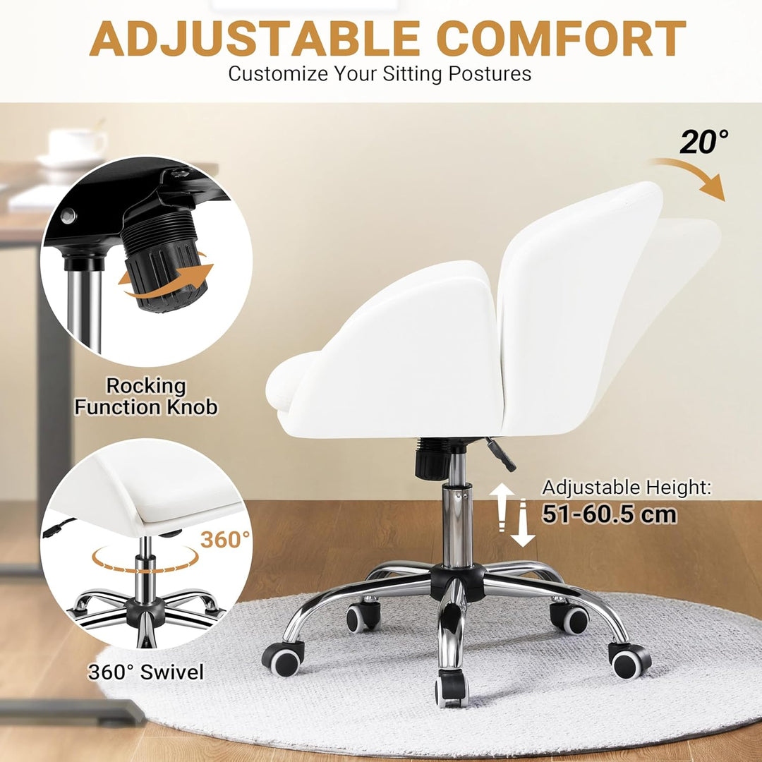 Yaheetech Schreibtischstuhl Ergonomisch Bürostuhl bis 136 kg Belastbar, Drehstuhl Höhenverstellbar C