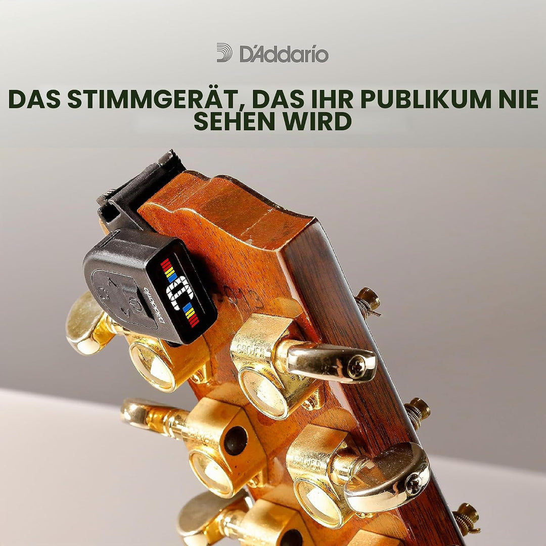 D'Addario Mikro Stimmgerät | Clip-Befestigung für Gitarre | HÖCHSTE QUALITÄT DER BELIEBTESTEN MARKE
