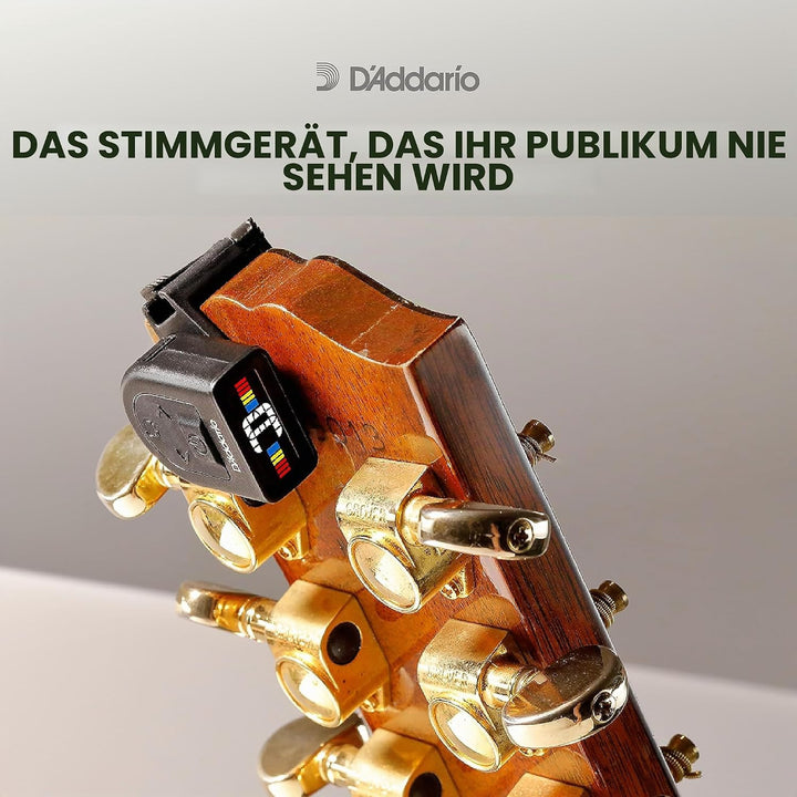 D'Addario Mikro Stimmgerät | Clip-Befestigung für Gitarre | HÖCHSTE QUALITÄT DER BELIEBTESTEN MARKE
