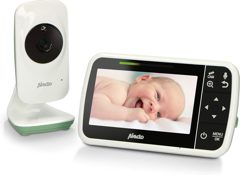 Alecto DVM149GN Babyphone mit Kamera und 4,3"-Farbbildschirm - Babyfon mit schwenkbarer Video Kamera