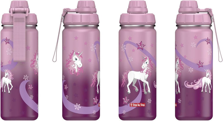 Step by Step Isolierte Edelstahl-Trinkflasche „Sweet Unicorn“, rosa, BPA-frei, für Schule, Kindergar