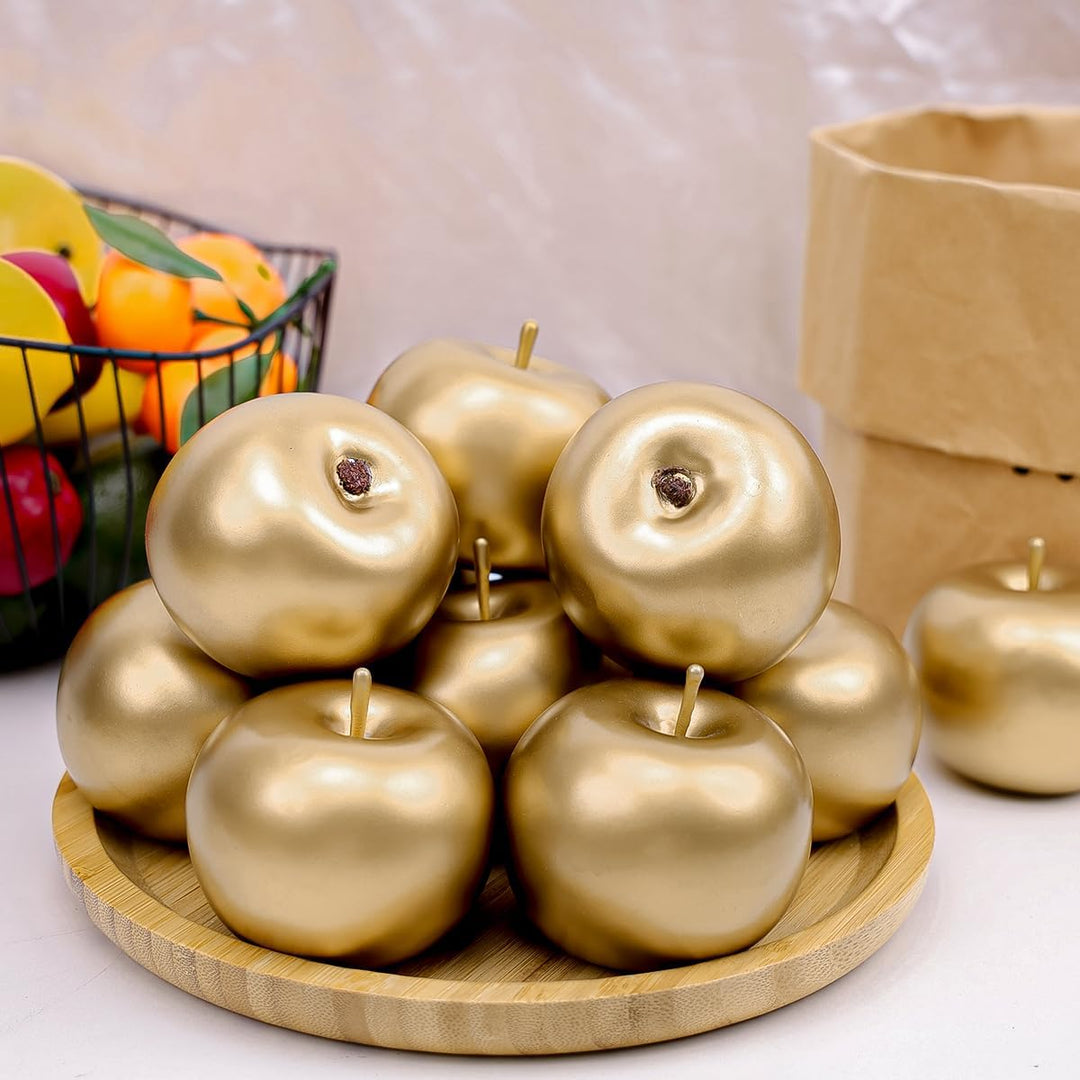 Gresorth 6 Stück Künstlich Gold Apfel Fälschung Äpfel Obst Zuhause Party Christmas Dekoration, Gold