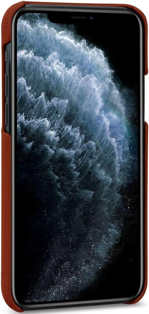 STILGUT Hülle kompatibel mit iPhone 11 Pro Case aus Leder, Premium Lederhülle, dünn - Cognac iPhone