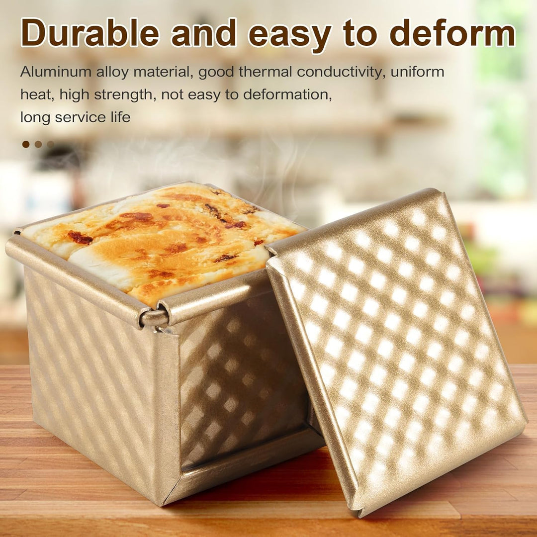 TAIYANYU 6 x Brotbackform mit Deckel, Toastform, Brot, Pullman, Laib mit Deckel, antihaftbeschichtet