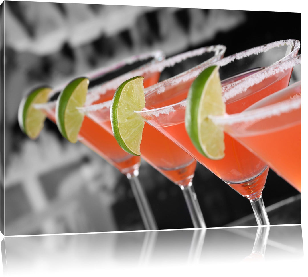 leckere Singapur Sling Cocktails schwarz/weiss Format: 100x70 auf Leinwand, XXL riesige Bilder ferti