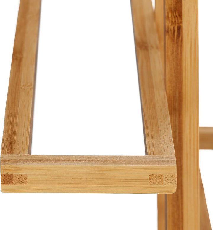 Relaxdays Handtuchhalter stehend, Badetuchhalter Bambus, 2-armig, Bad Handtuchständer, HxBxT: 88 x 3