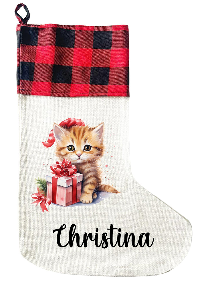 Personalisierte Weihnachtssocken mit Tieren - 40cm x 30cm - Weihnachtsstrumpf zum Nikolaus oder Weih