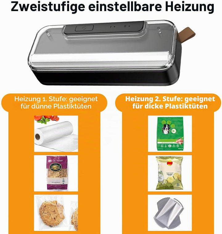 Mini Folienschweissgerät,2 in 1 Bag Sealer mit Cutter,Mini Beutelverschliesser,Wiederaufladbarer Tra