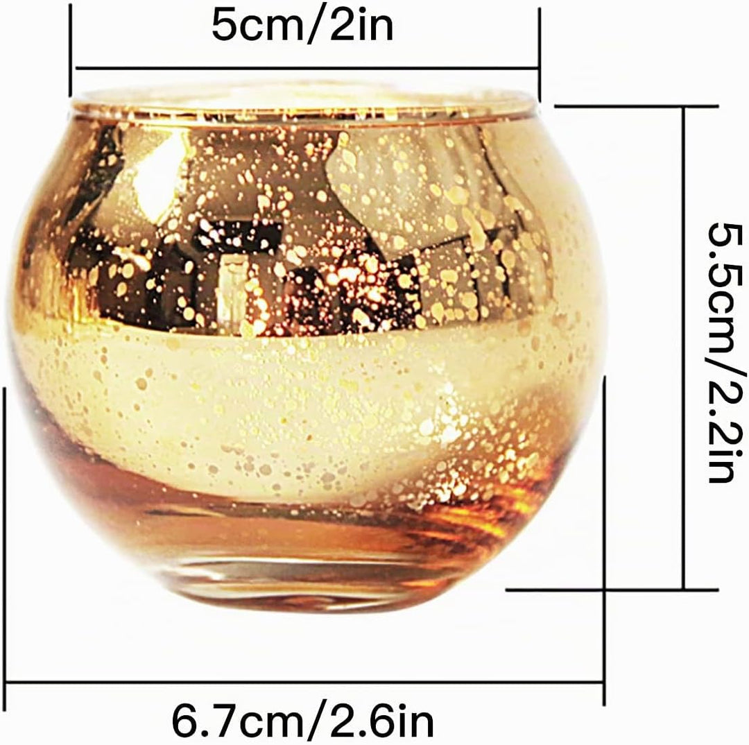GoMDSA Blaue Votivkerzenhalter, Quecksilberglas Teelichthalter 12er Set, Glas Teelichthalter für Hoc
