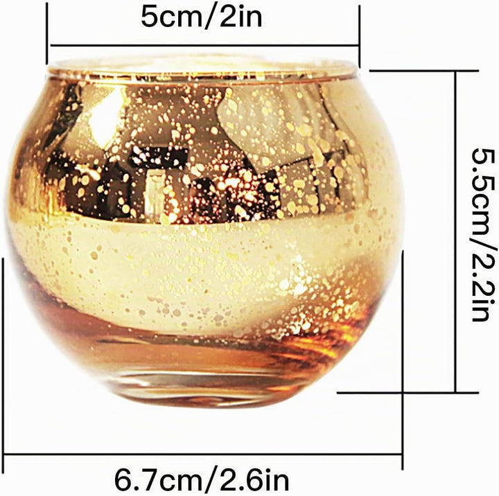 GoMDSA Blaue Votivkerzenhalter, Quecksilberglas Teelichthalter 12er Set, Glas Teelichthalter für Hoc