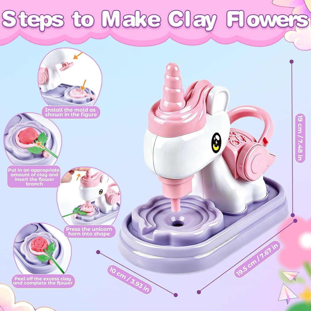 CENOVE Blumenstrauss Bastelset, DIY Blumen Bastelset Kinder, Blumenpresse Blumenstrauss, Knete, Kuns