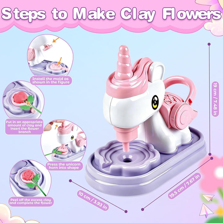 CENOVE Blumenstrauss Bastelset, DIY Blumen Bastelset Kinder, Blumenpresse Blumenstrauss, Knete, Kuns