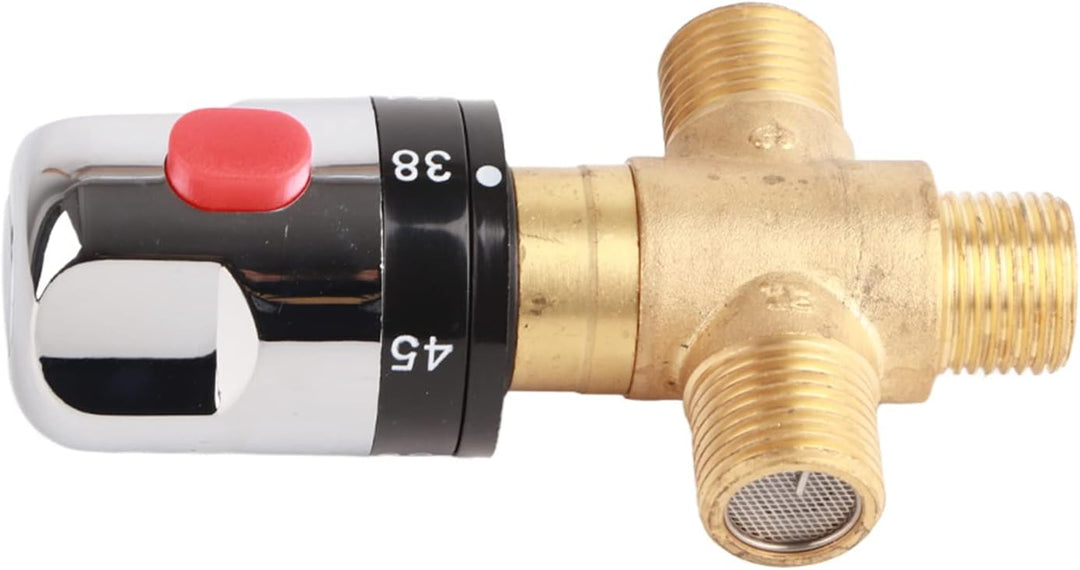 Duokon Messing Thermostat Mischventil Wassertemperatur Rohr Becken Thermostat Steuerung Badezimmer W