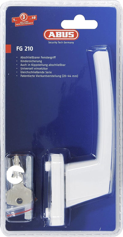 ABUS Fenstergriff abschliessbar FG210, Triples Set-3-Stück gleichschliessend, weiss & Fenstergriff a