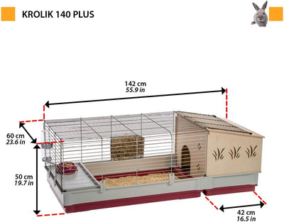 Ferplast - Meerschweinchen Käfig - Hasenkäfig - Kaninchenkäfig - Häuschen und Zubehör Inklusive - Vi