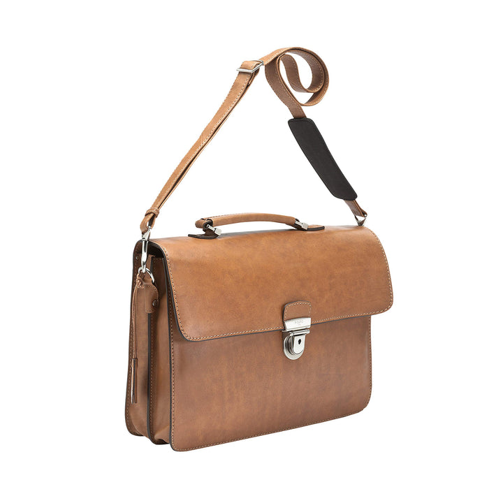 Picard Herren Aktentasche TOSCANA aus Leder | mit Steckverschluss | Aktentasche | Business XS Braun,
