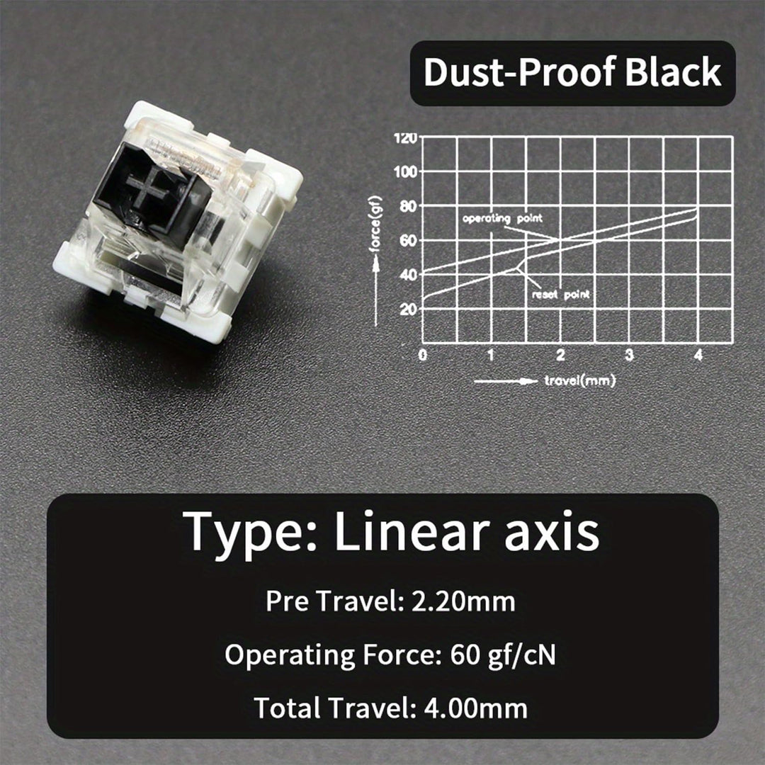 OUTEMU Schwarz Switch 3 Pin Schalter Gateron und Cherry MX Äquivalent DIY Austauschbarer Schalter fü