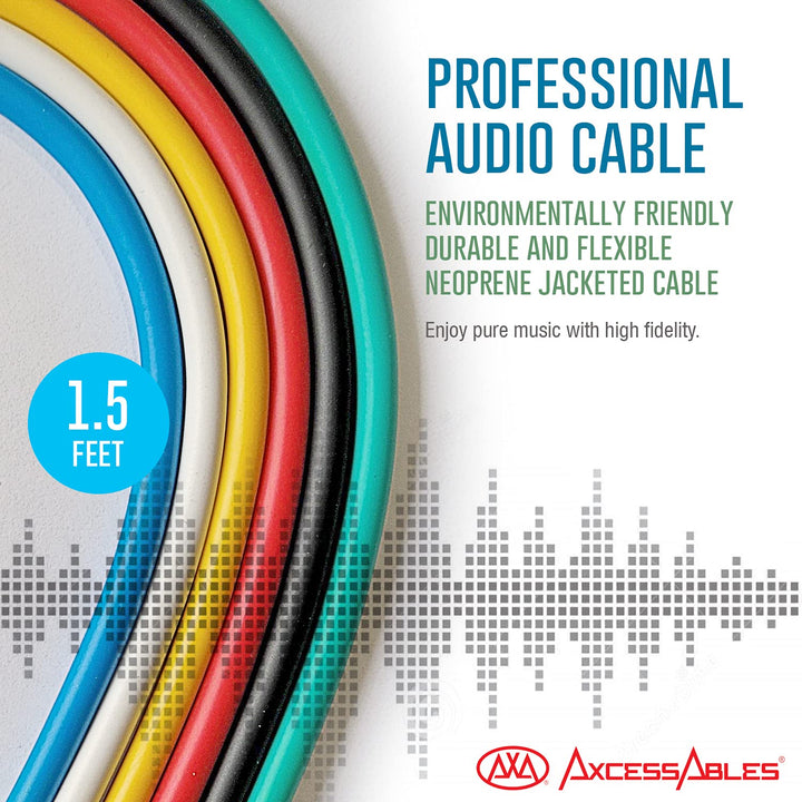 AxcessAbles 1/8 (3,5 mm) TRS auf 1/8 (3,5 mm) TRS symmetrisches Mini-Klinken-Stereo-Patchkabel, Kopf