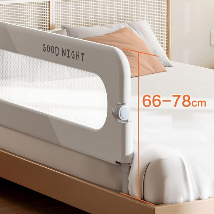 Bettgitter, 200 cm Bettschutzgitter für Kinder, Rausfallschutz Bett, Klappbar, Tragbar, Drop Proof T