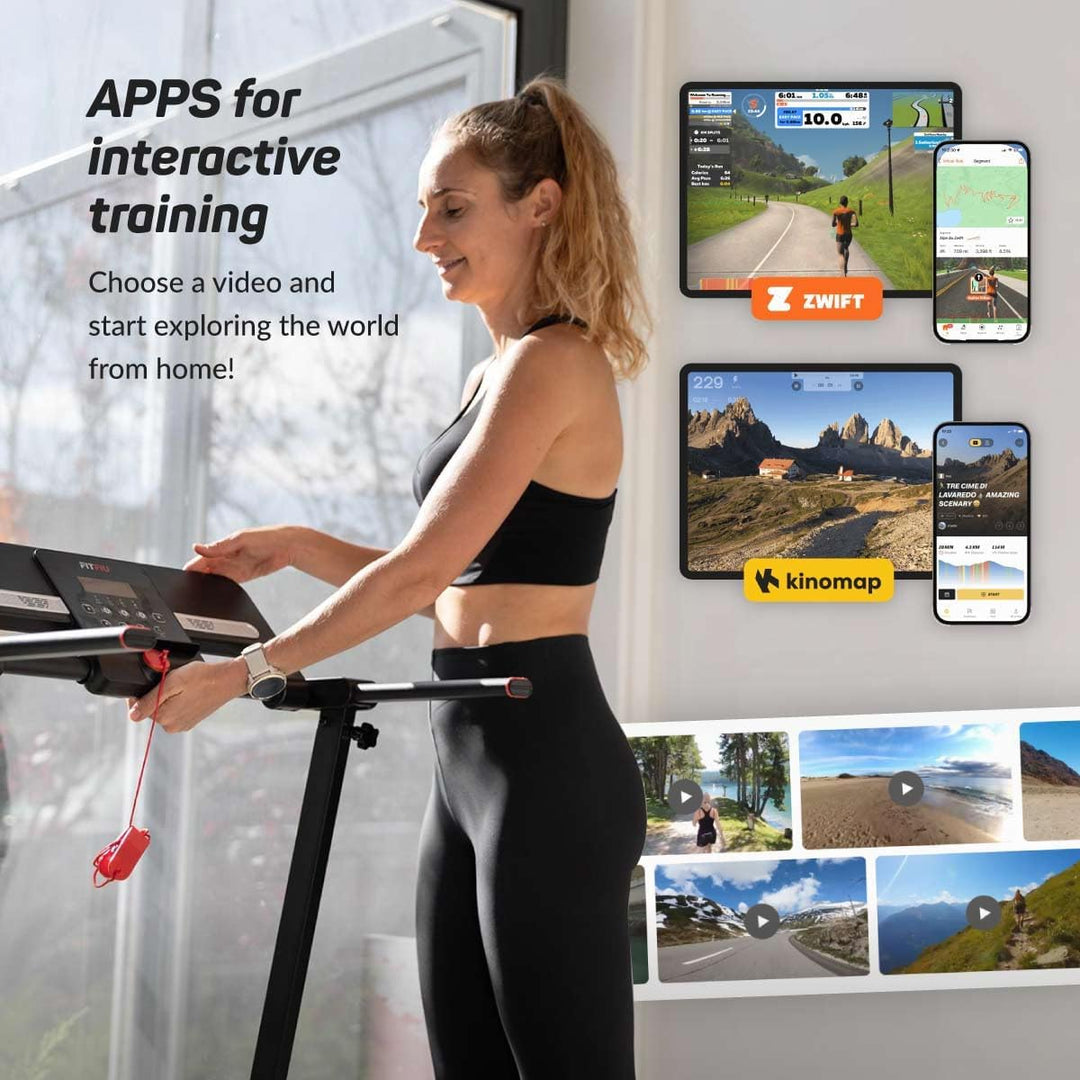 FITFIU Fitness MC-100 - Faltbares Laufband, Geschwindigkeit bis zu 10km/h, manuelle Steigung, Lauffl