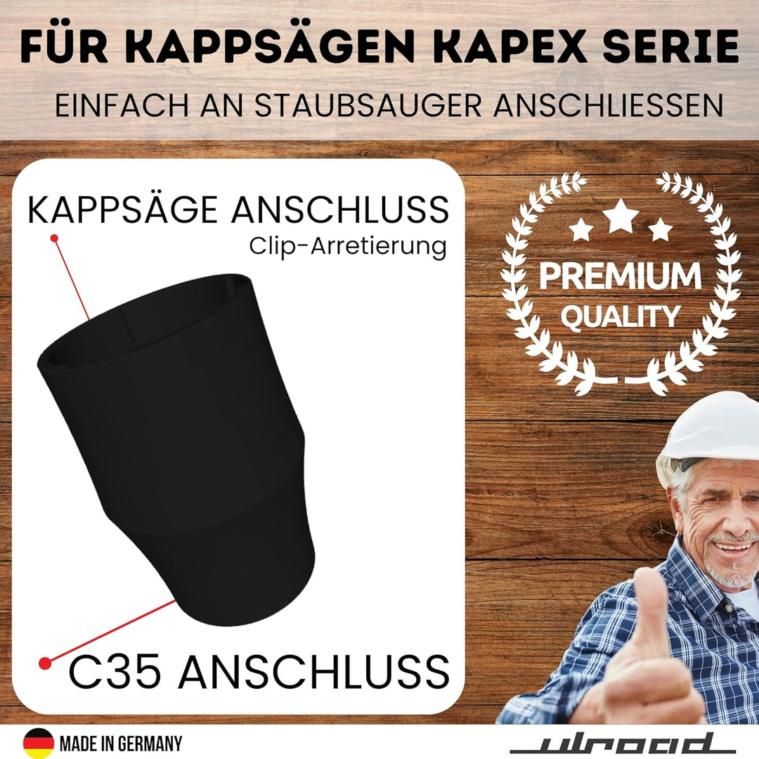 Adapter Absaugung passend für Festool Kapp-Zugsäge KS 60 120 Kapex kompatibel mit Kärcher C35 WD3 WD