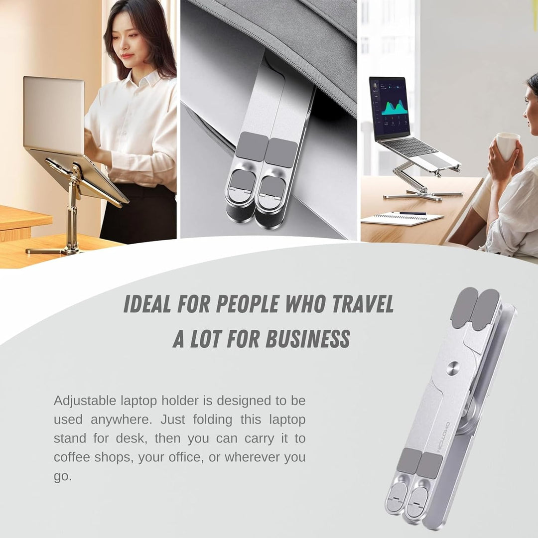 Laptopständer Mit 360° Drehbarer Basis, Höhenverstellbarer Laptopständer, Ergonomischer Faltbarer La