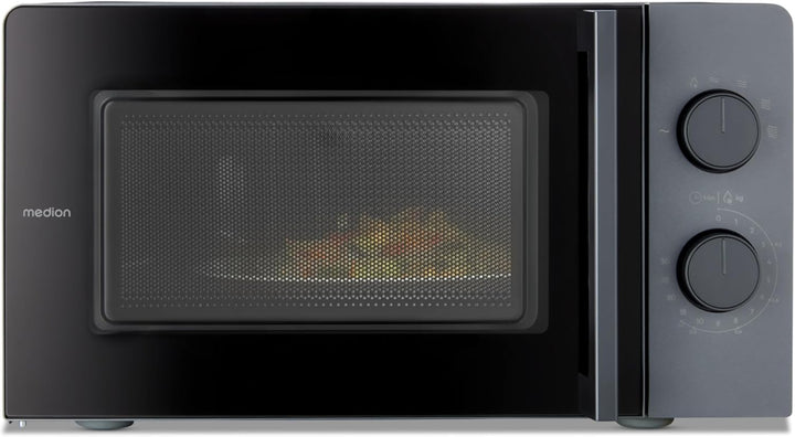 MEDION Mikrowelle klein (20 Liter, 700 Watt kompakt und platzsparend, 5 Mikrowellenstufen, Auftaufun