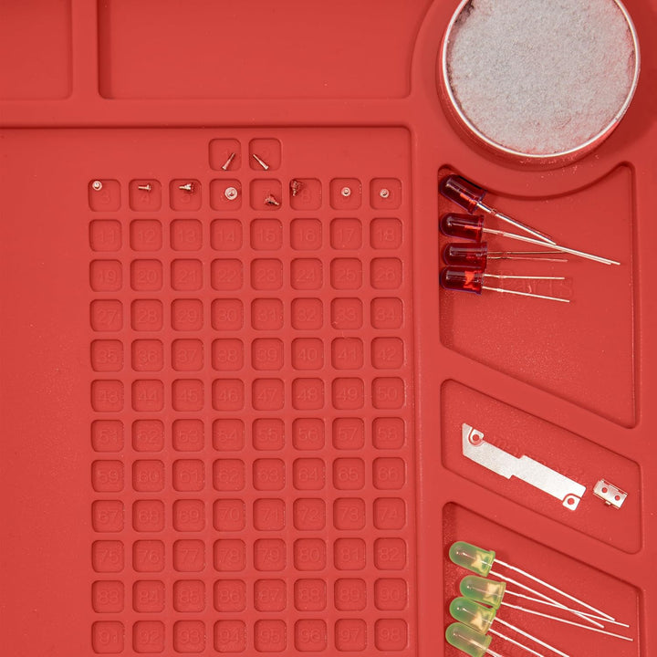 Weller WLACCWSM1-02EU Anti-Rutsch Matte für Lötarbeiten Grösse „gross“, Rot