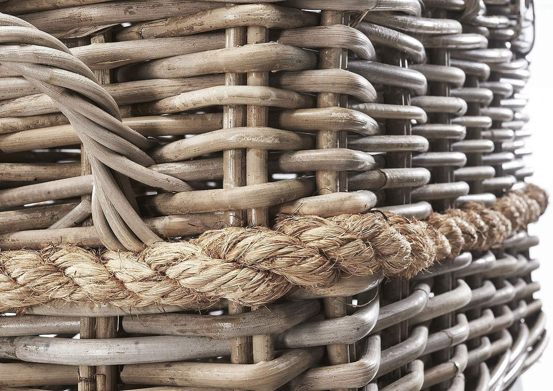 Kobolo Rattantruhe mit Griffen und Deckel 50x26x31 cm