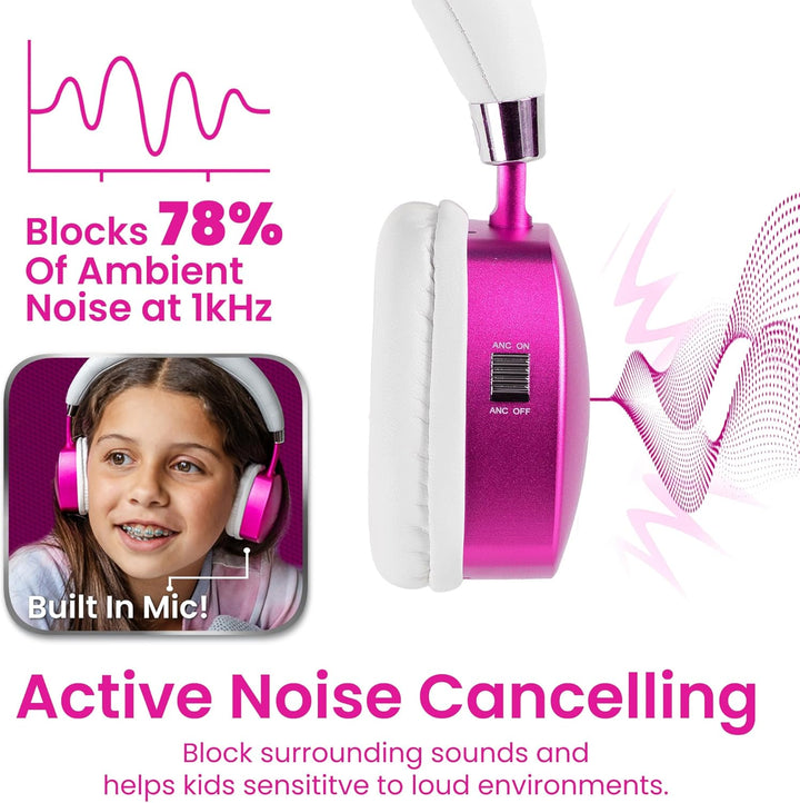 Puro Sound Labs PuroQuiet Plus Lautstärkebegrenzte On-Ear Active Noise Cancelling Bluetooth Kopfhöre